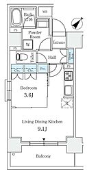 サンライズ茅場町 1LDKの間取図画像