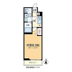 エスタート亀有 2階1Kの間取り