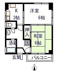 ラ・ストラーダ目白 3階2Kの間取り