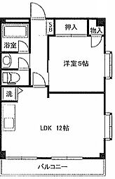 コーポサンシャイン21 1LDKの間取図画像