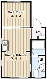 ソフィア鶴川 3階1SKの間取り