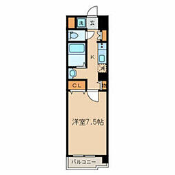 コンフォートエム多摩川 1Kの間取図画像