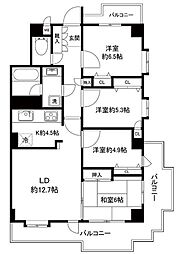 コスモ南柏 4LDKの間取図画像