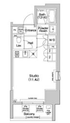 コンフォリア東池袋EAST 6階ワンルームの間取り