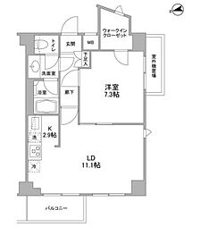 コンフォリア東中野DEUX 1LDKの間取図画像
