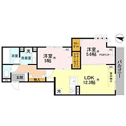 D-residence東淀川 2LDKの間取図画像