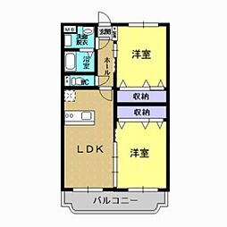 ユーミー老松 2LDKの間取図画像