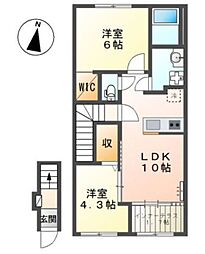 (仮称)新築藤沢遠藤アパート 2LDKの間取図画像