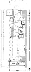 XEBEC亀戸 1Kの間取図画像