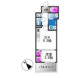 ArtizA堺 1DKの間取図画像