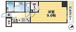 セオリー神戸ドミール 1Kの間取図画像