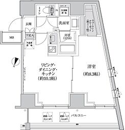 パークハビオ渋谷本町レジデンス 1LDKの間取図画像