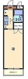 ピア・カーサ 3階ワンルームの間取り