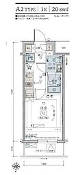 リヴシティ綾瀬WEST 1Kの間取図画像