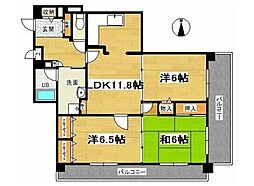 レインボウハイム 3LDKの間取図画像