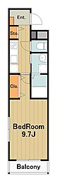 シンセリティ 1Kの間取図画像