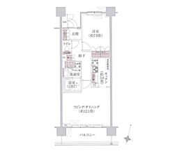 リージア経堂テラスガーデン 11階1LDKの間取り