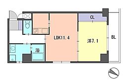 レジデンス住吉 1LDKの間取図画像