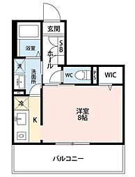 シャーメゾンル・ブラン 1Kの間取図画像