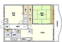 アベニール 4階2LDKの間取り
