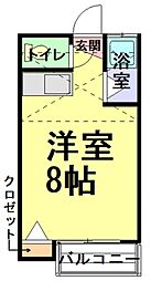 アオキコーポ ワンルームの間取図画像