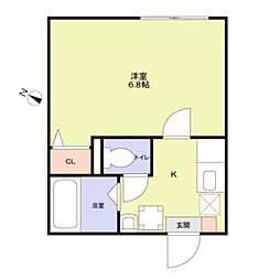 ティーグル矢口渡 1Kの間取図画像