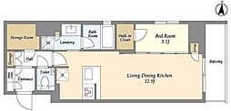 ARKMARK高円寺 1LDKの間取図画像