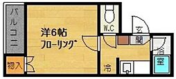 ホワイトシャトー平尾No.1 1Kの間取図画像