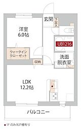 Campagna 豊田 4階1LDKの間取り