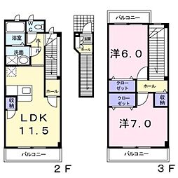 ライツレーベン 2LDKの間取図画像
