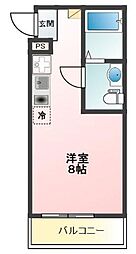 Glanz氷川町 ワンルームの間取図画像