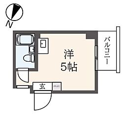 ＴＯＰＲＯＯＭ・新宿公園第2 11階ワンルームの間取り