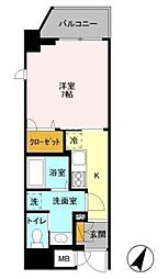 1/6th 4階1Kの間取り