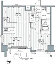 センテニアル王子神谷 7階2LDKの間取り