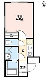 トライム武蔵小杉 1Kの間取図画像