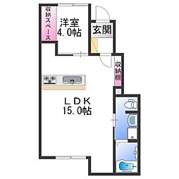 カーサ・ビアンコ 1階1LDKの間取り