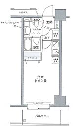 プライムアーバン豊洲 ワンルームの間取図画像