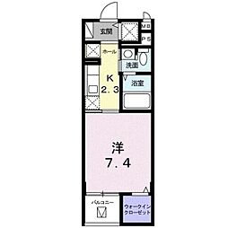フレイムタウア 1Kの間取図画像