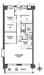 コンフォリア高島平 4階2LDKの間取り