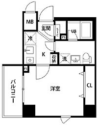 JR山手線 田端駅 徒歩6分の賃貸マンション 4階1Kの間取り