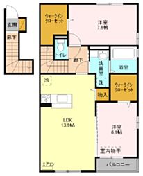 ロビン本郷 2LDKの間取図画像