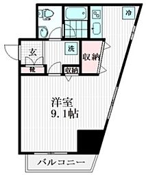 グランディール初台 ワンルームの間取図画像
