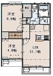 コン・フォートMヒルズ1 2LDKの間取図画像