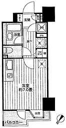 ブロードシティ東京 7階ワンルームの間取り