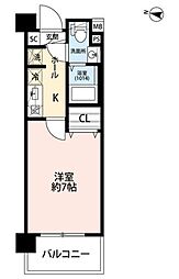 プレール・ドゥーク西川口2 1Kの間取図画像