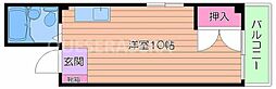 都島ハイツ ワンルームの間取図画像