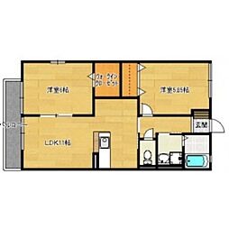 ヴィラ・ソフィアB 2LDKの間取図画像