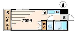 パークサイド神崎 1Kの間取図画像