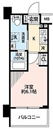 プレール・ドゥーク渋谷初台 1Kの間取図画像