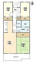 サンソレイユ松戸 3LDKの間取図画像